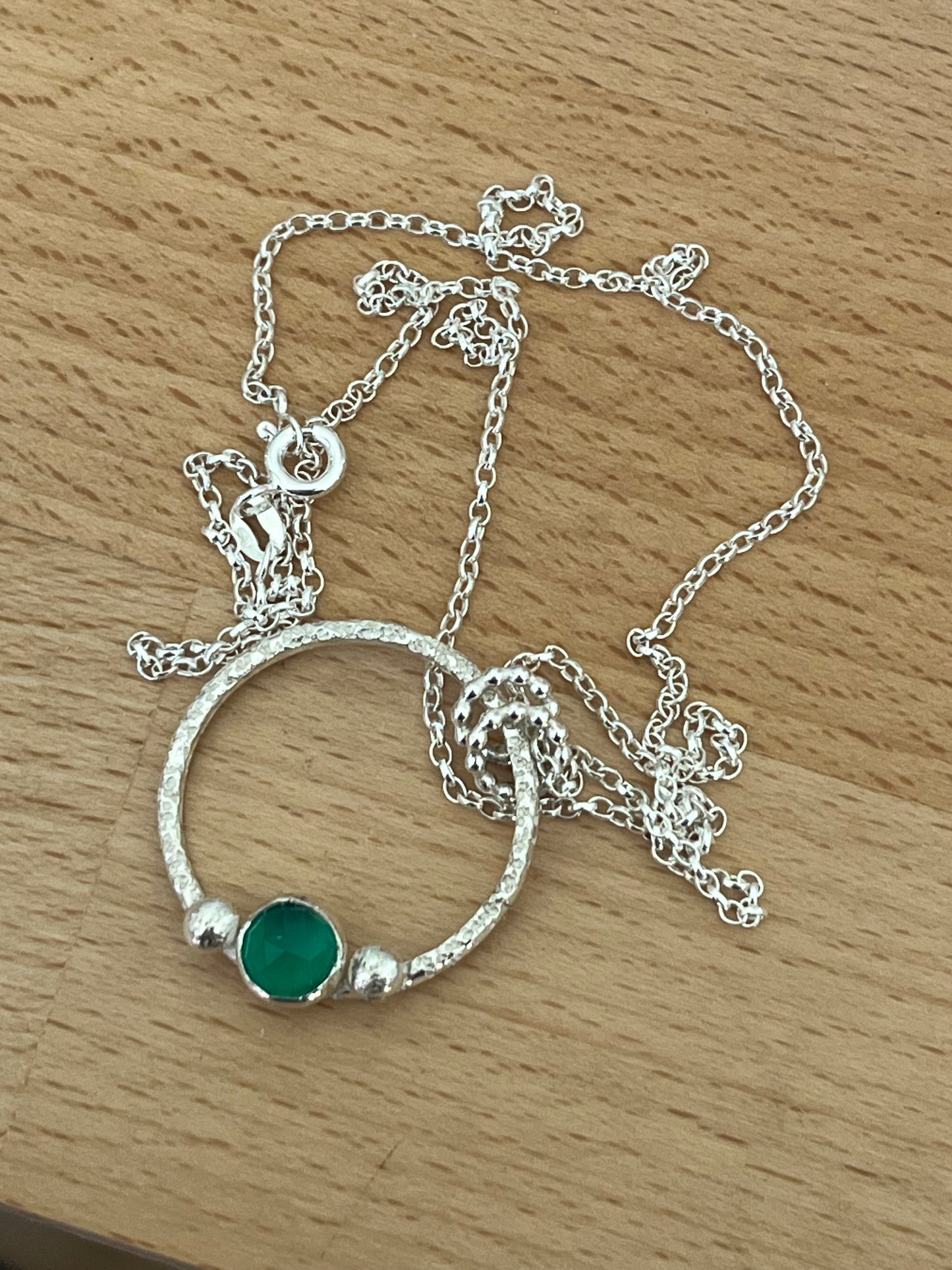 Green Agate Pendant Necklace