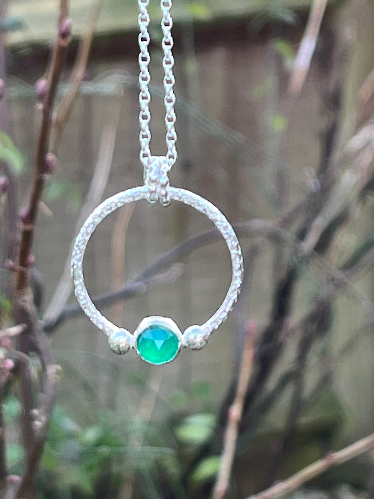 Green Agate Pendant Necklace