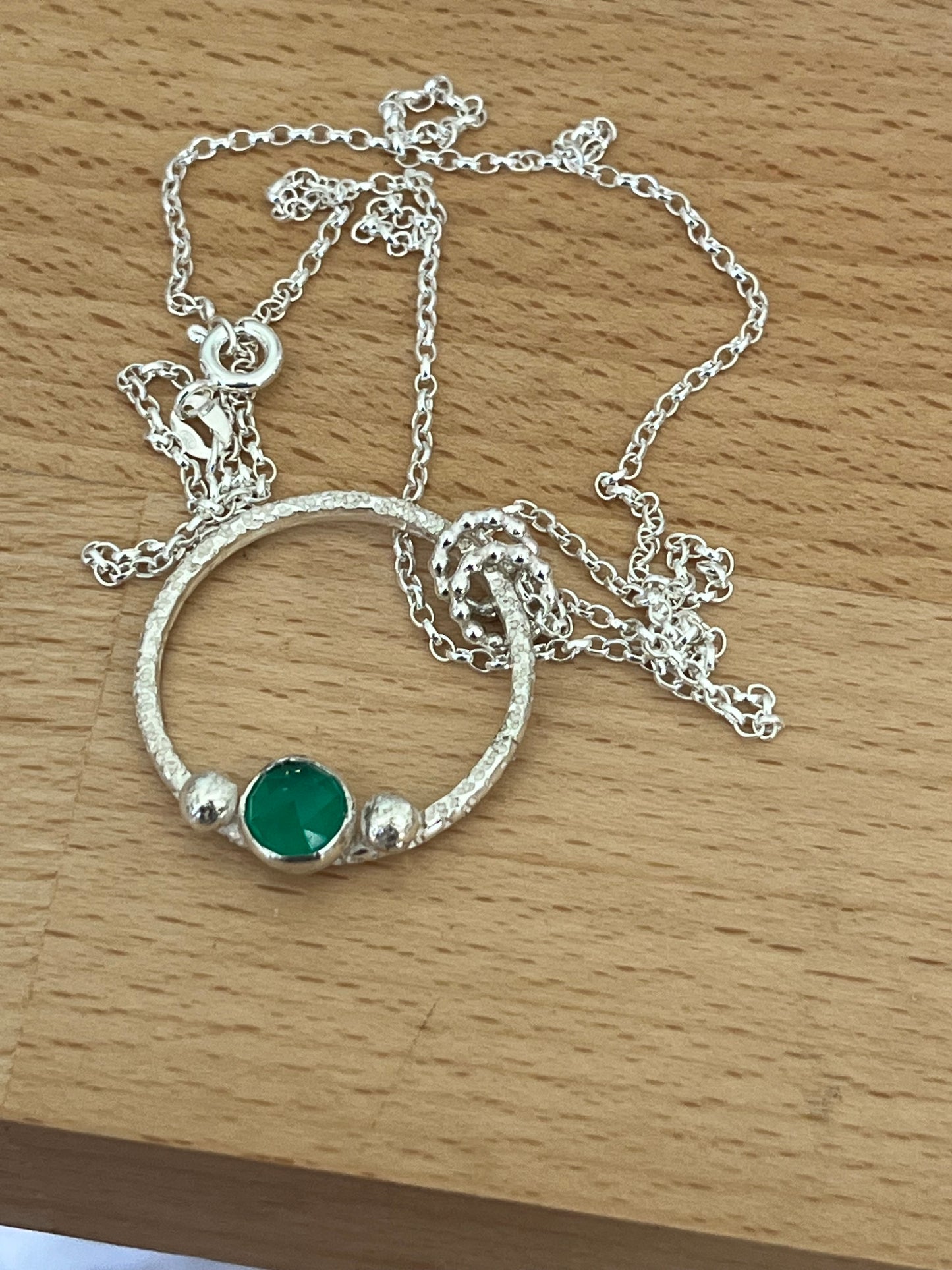 Green Agate Pendant Necklace