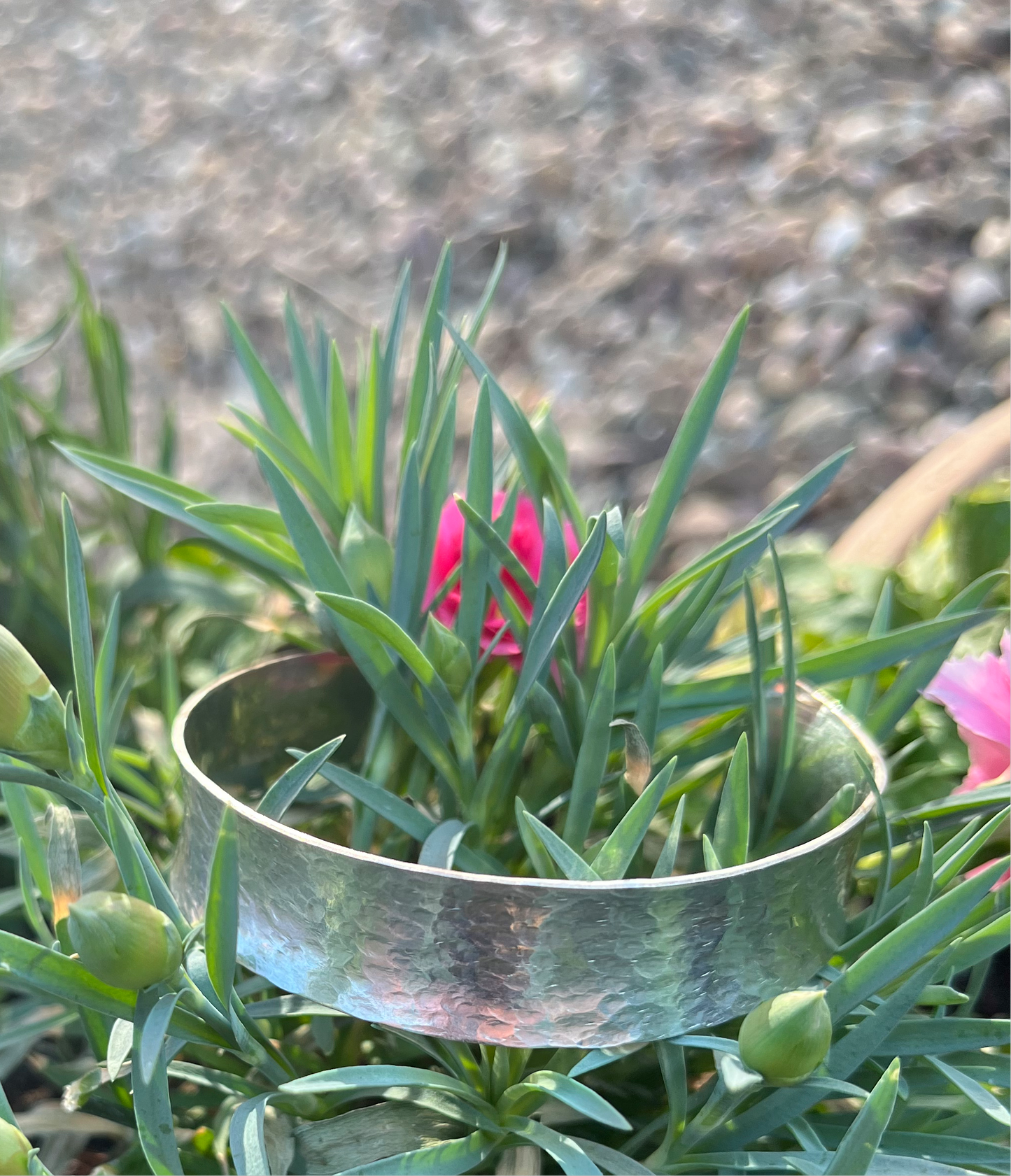 Heavy hammered silver cuff