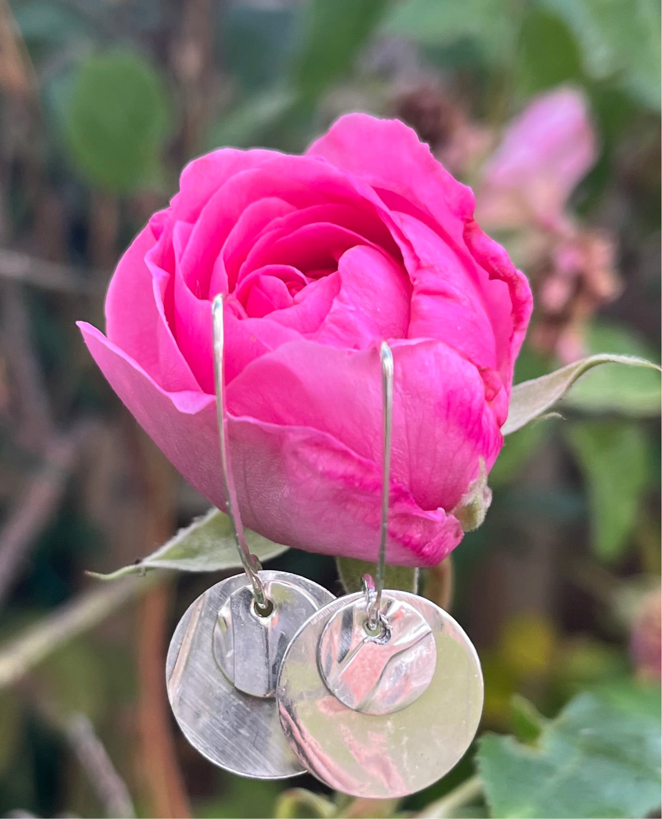 Fold formed silver earrings