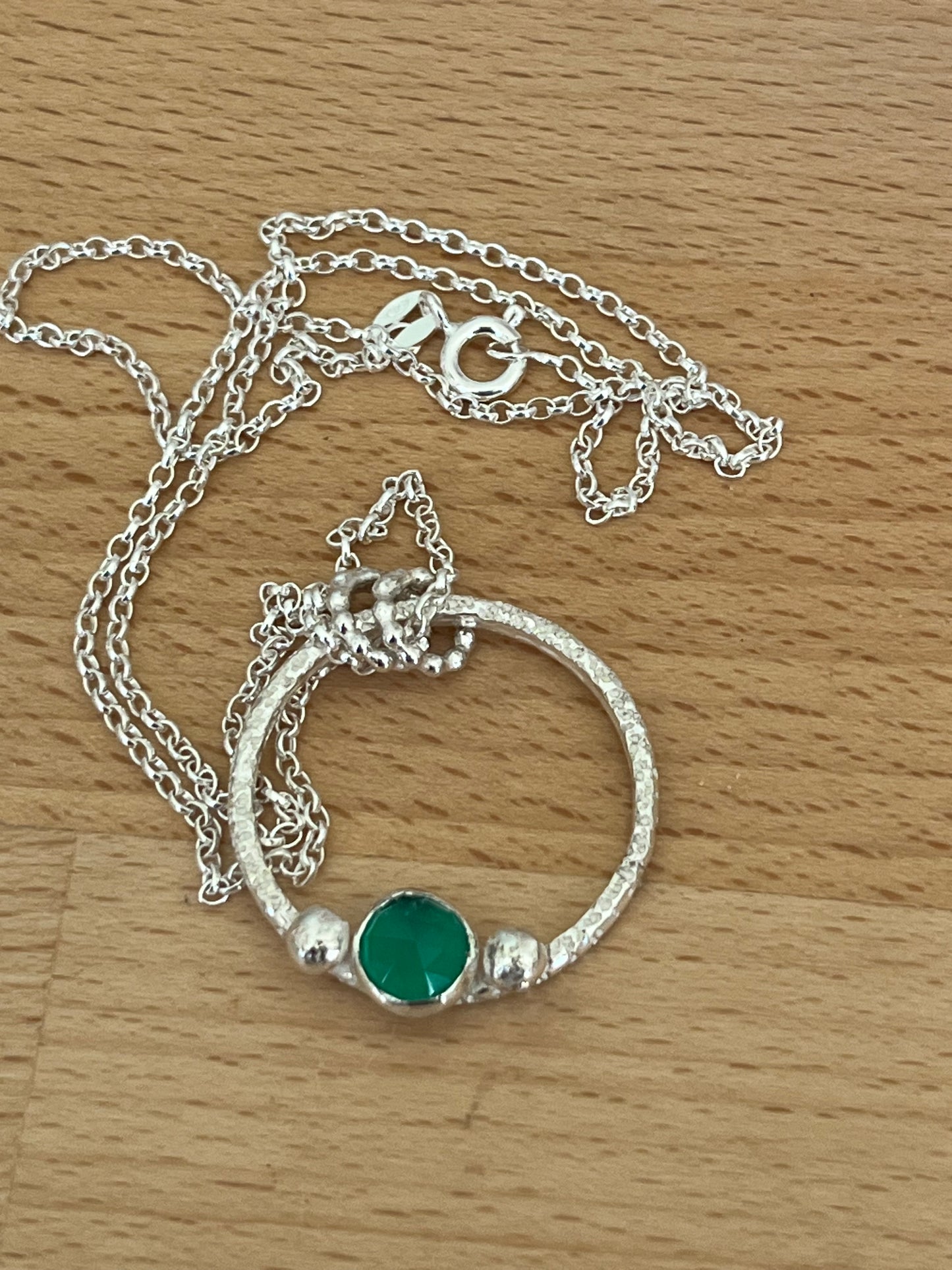 Green Agate Pendant Necklace