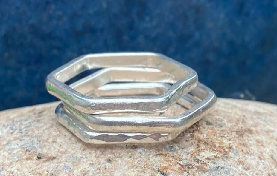 3 Silver Stacking Rings Workshop