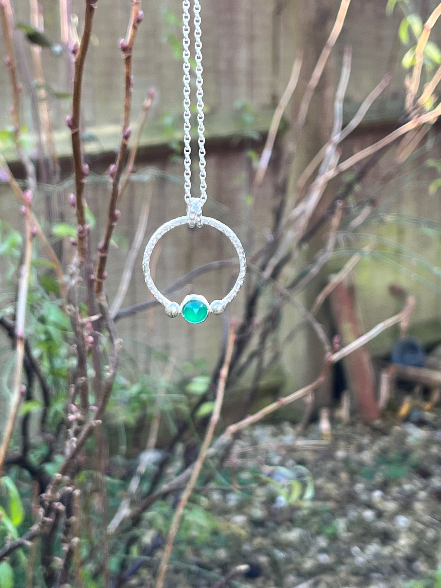 Green Agate Pendant Necklace