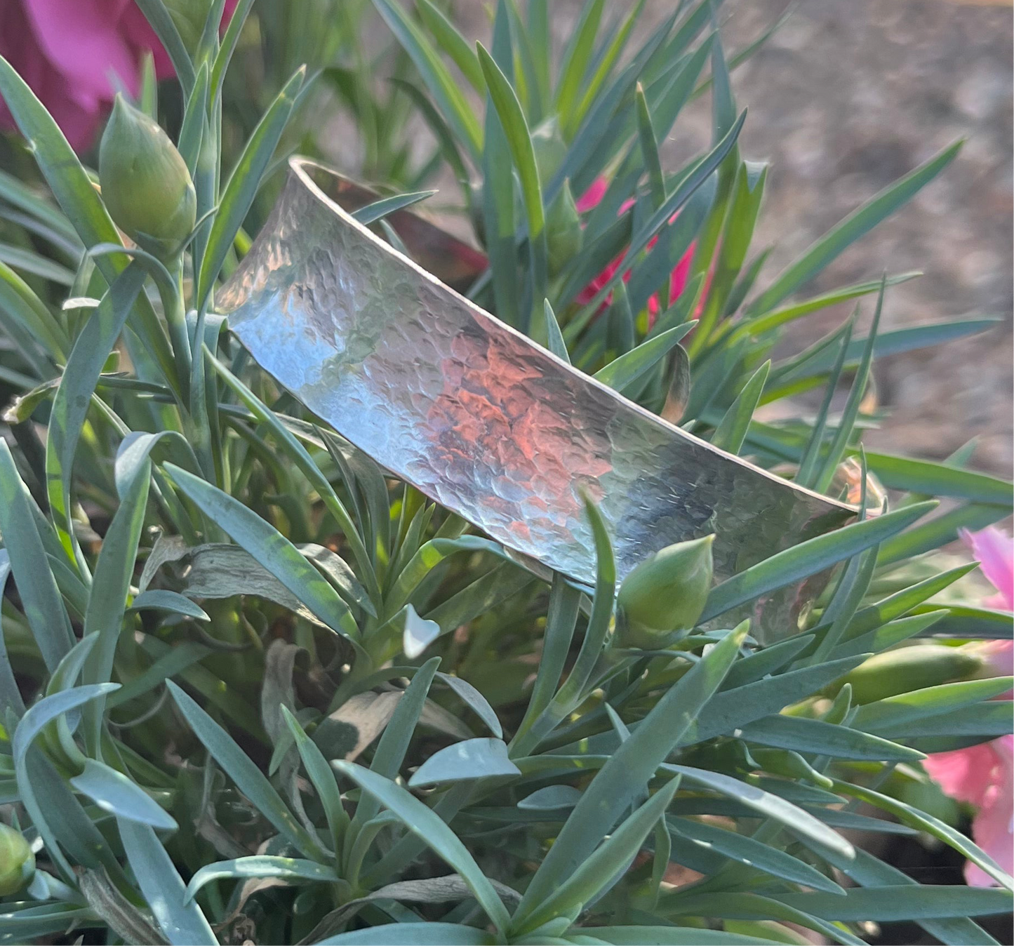 Heavy hammered silver cuff