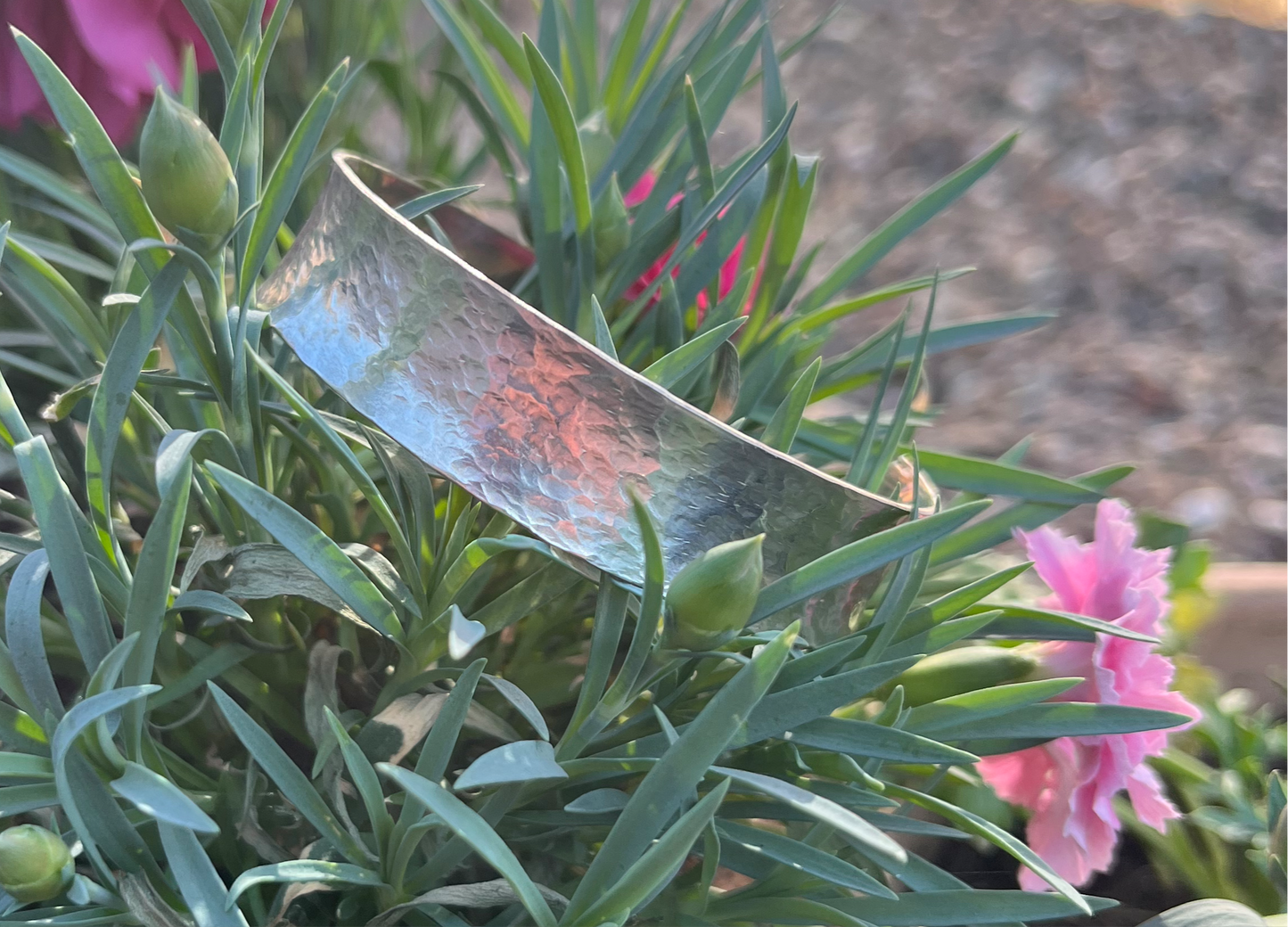 Heavy hammered silver cuff