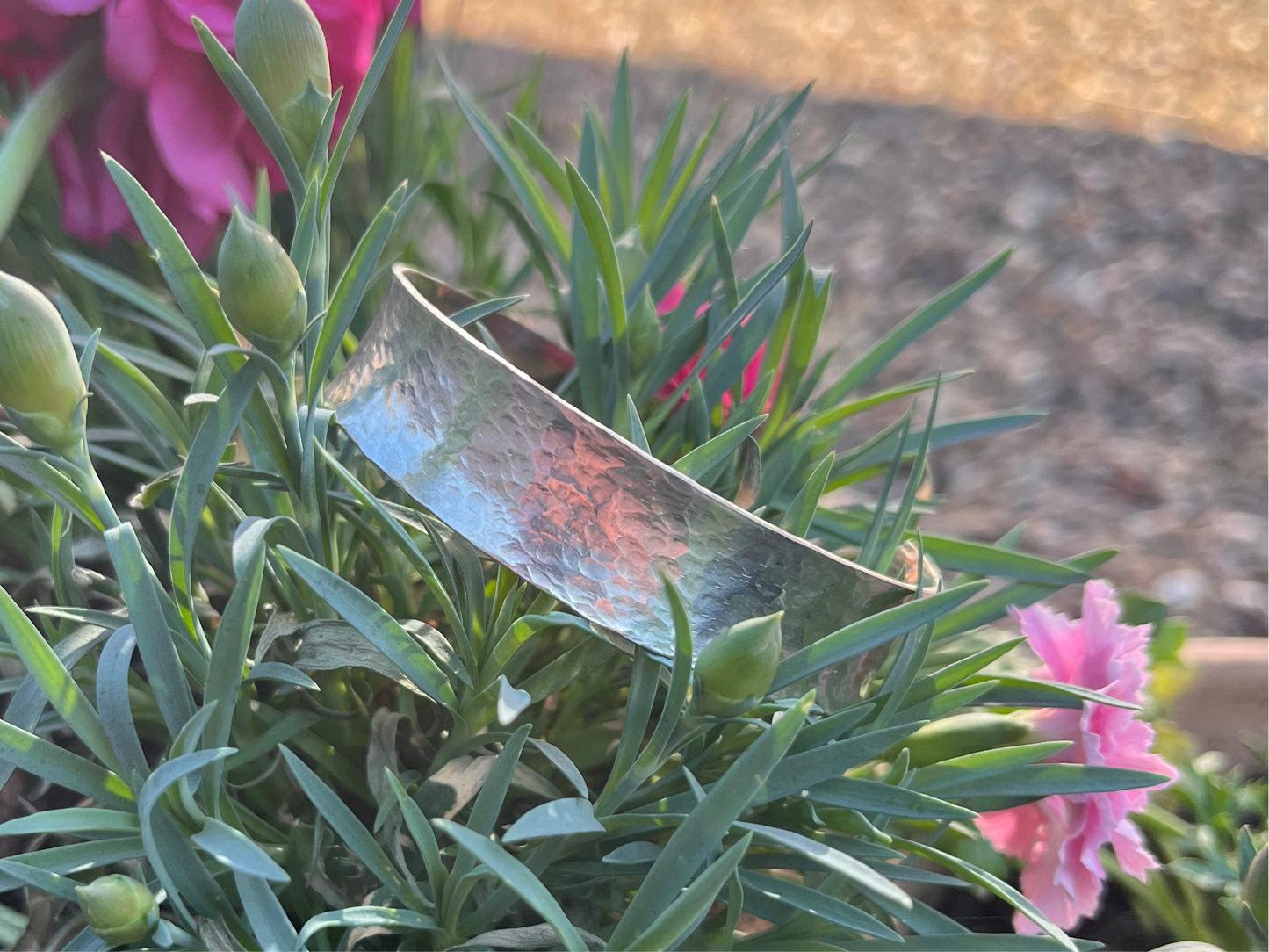 Heavy hammered silver cuff