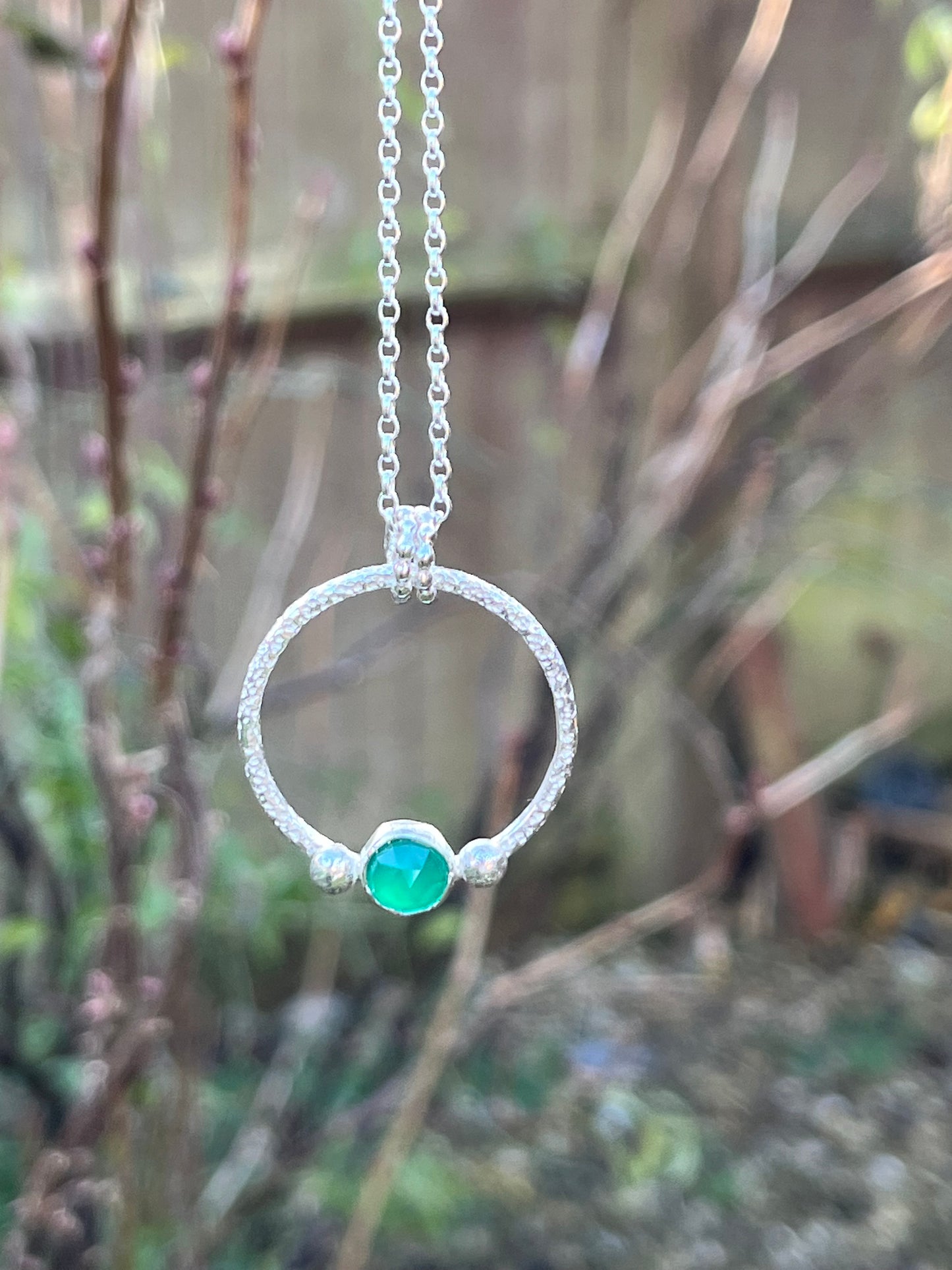 Green Agate Pendant Necklace