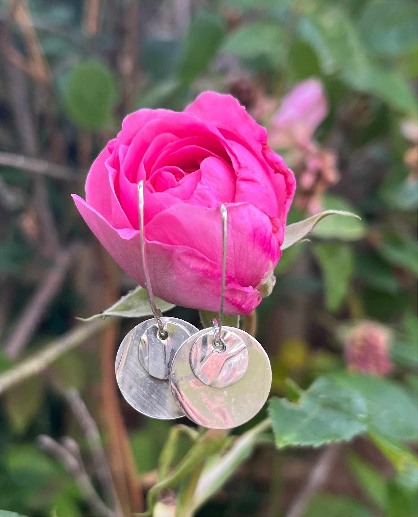 Fold formed silver earrings